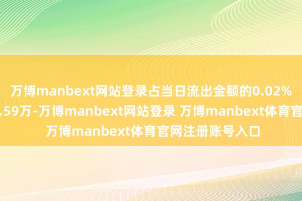 万博manbext网站登录占当日流出金额的0.02%；融券余额200.59万-万博manbext网站登录 万博manbext体育官网注册账号入口